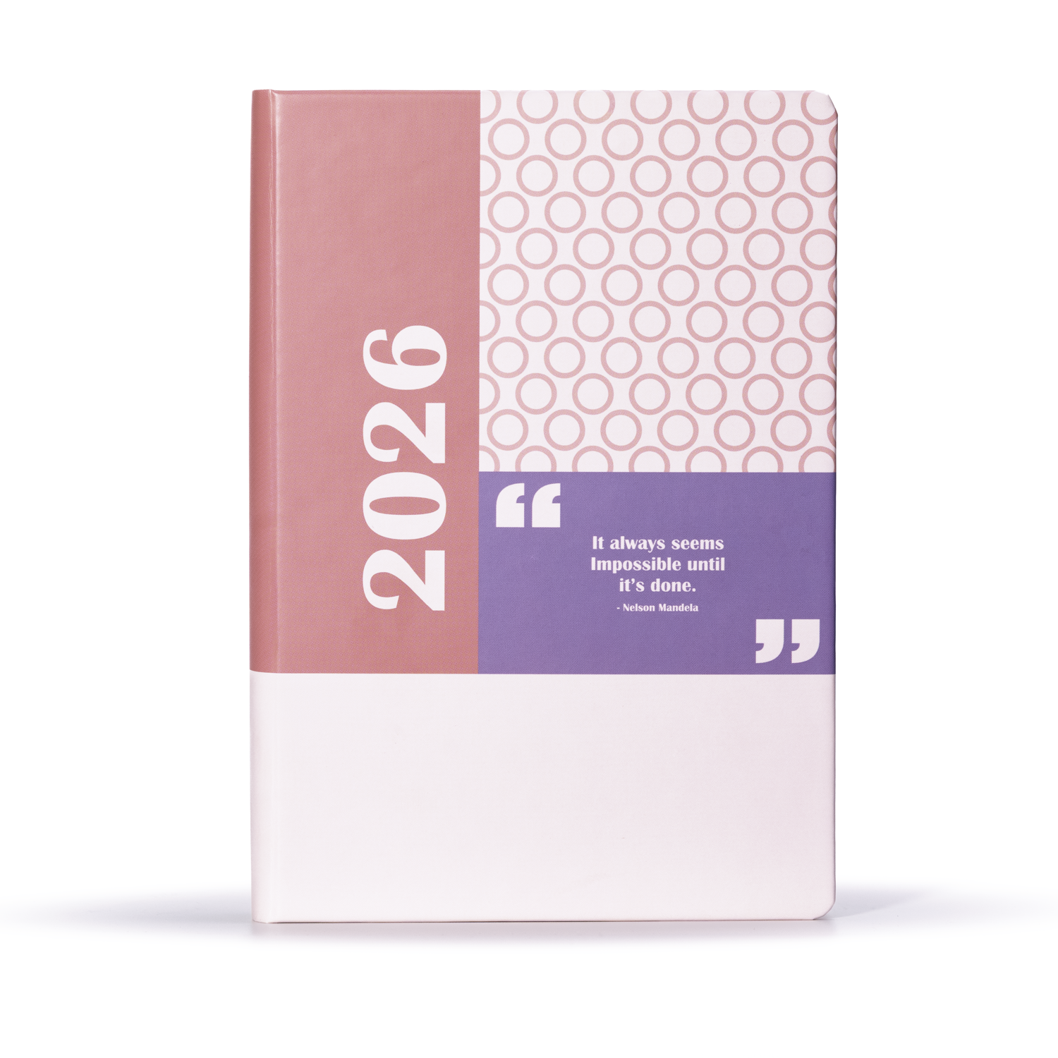 2026 diary planner with a motivational quote on a white background