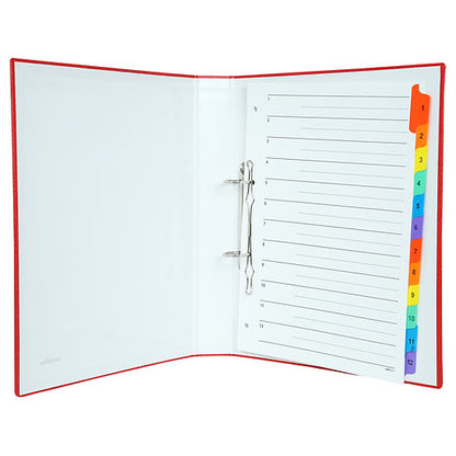 Premium - F/S Size - 2D 1 inch Ring Binder File - Pack of 2- (Blue+Red)