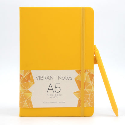 Vibrant Notebook with Pen - A5 Size