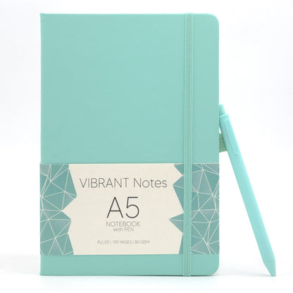 Vibrant Notebook with Pen - A5 Size