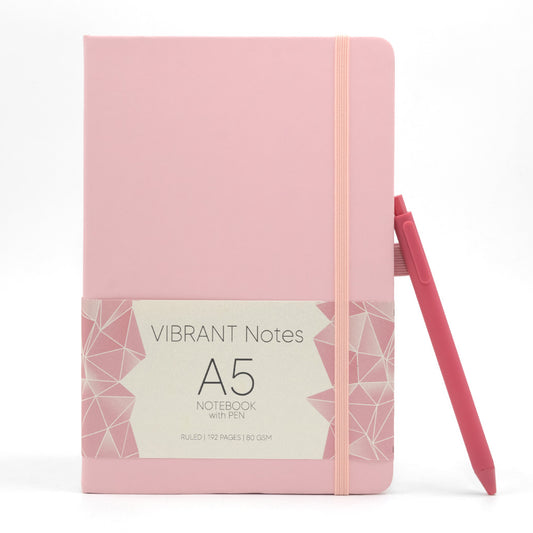 Vibrant Notebook with Pen - A5 Size
