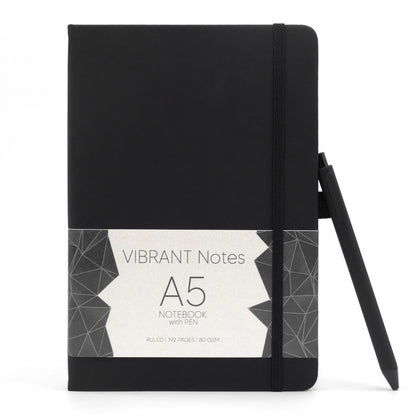Vibrant Notebook with Pen - A5 Size