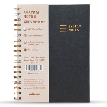 B5 Size System Notes (Wire-o Bound)