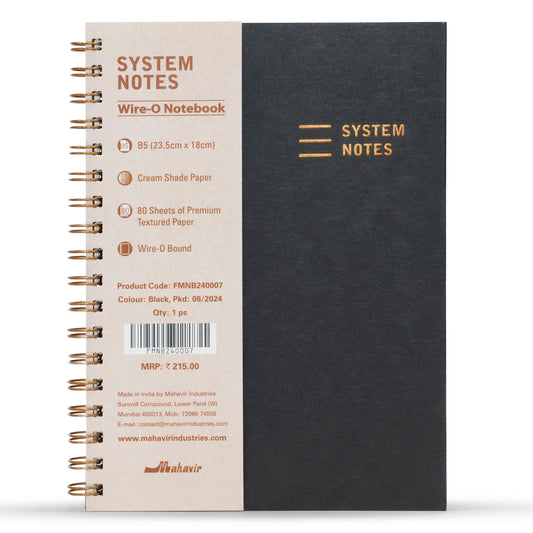 B5 Size System Notes (Wire-o Bound)