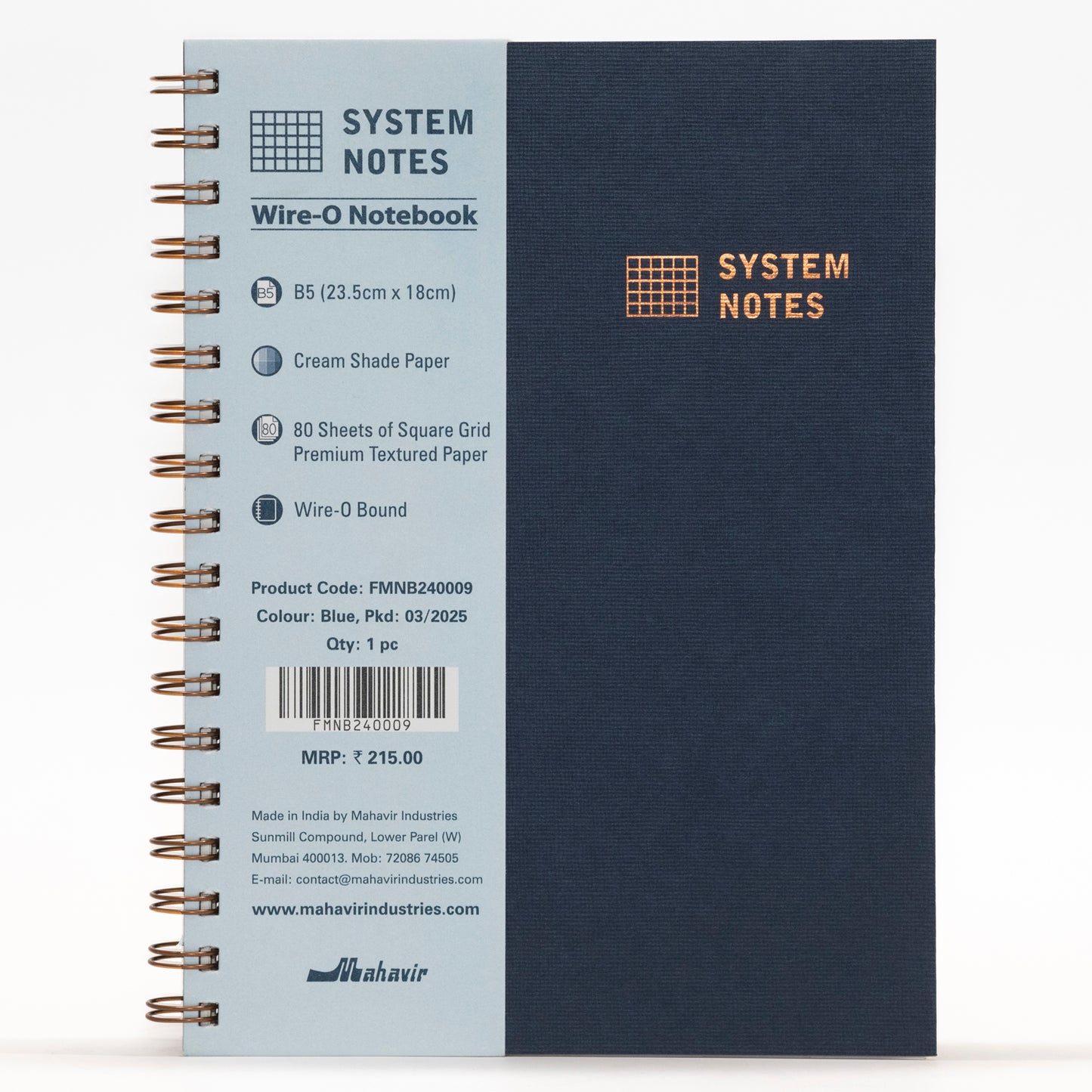 B5 Size System Notes (Wire-o Bound)