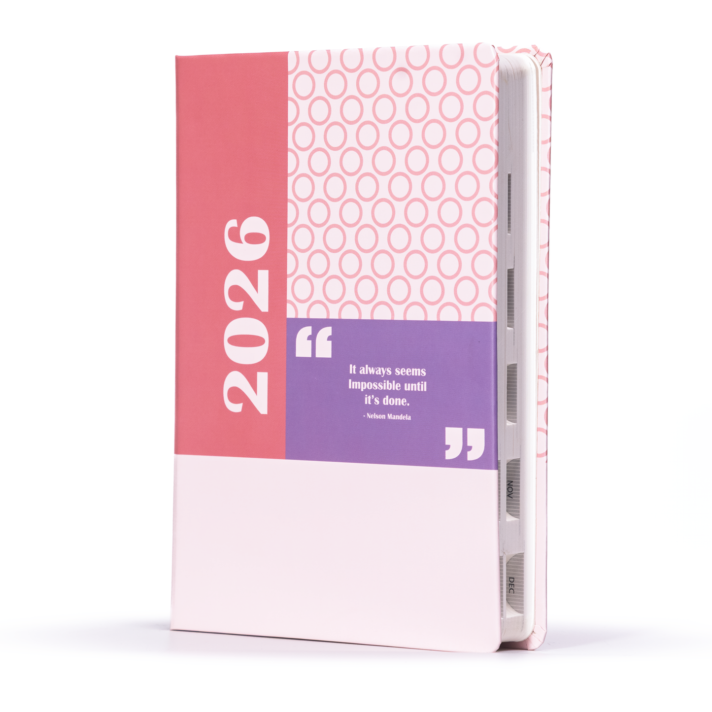 2026 planner with a motivational quote on a white background