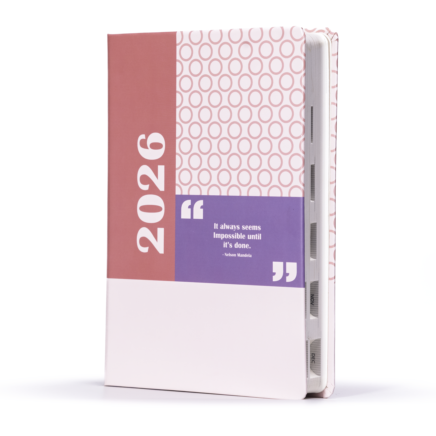 2026 planner with a motivational quote on a white background