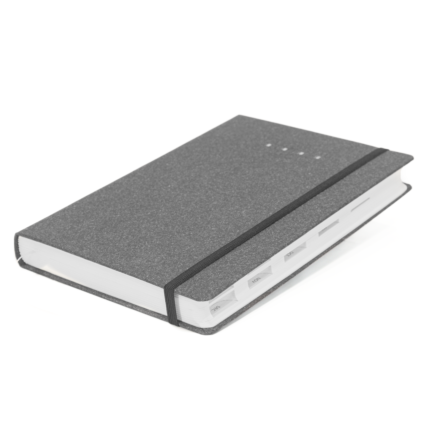 Gray textured notebook on a white background