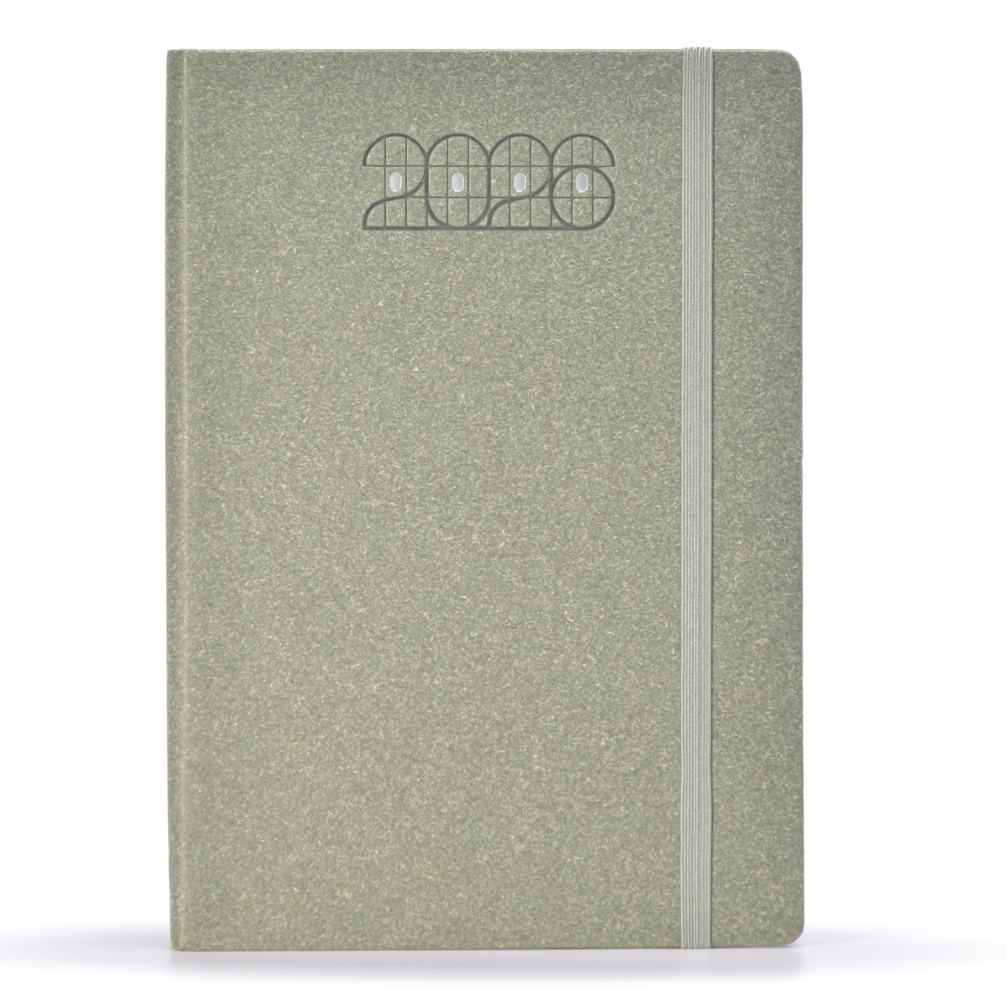 Green new year diary with '2026' embossed on the cover against a white background.
