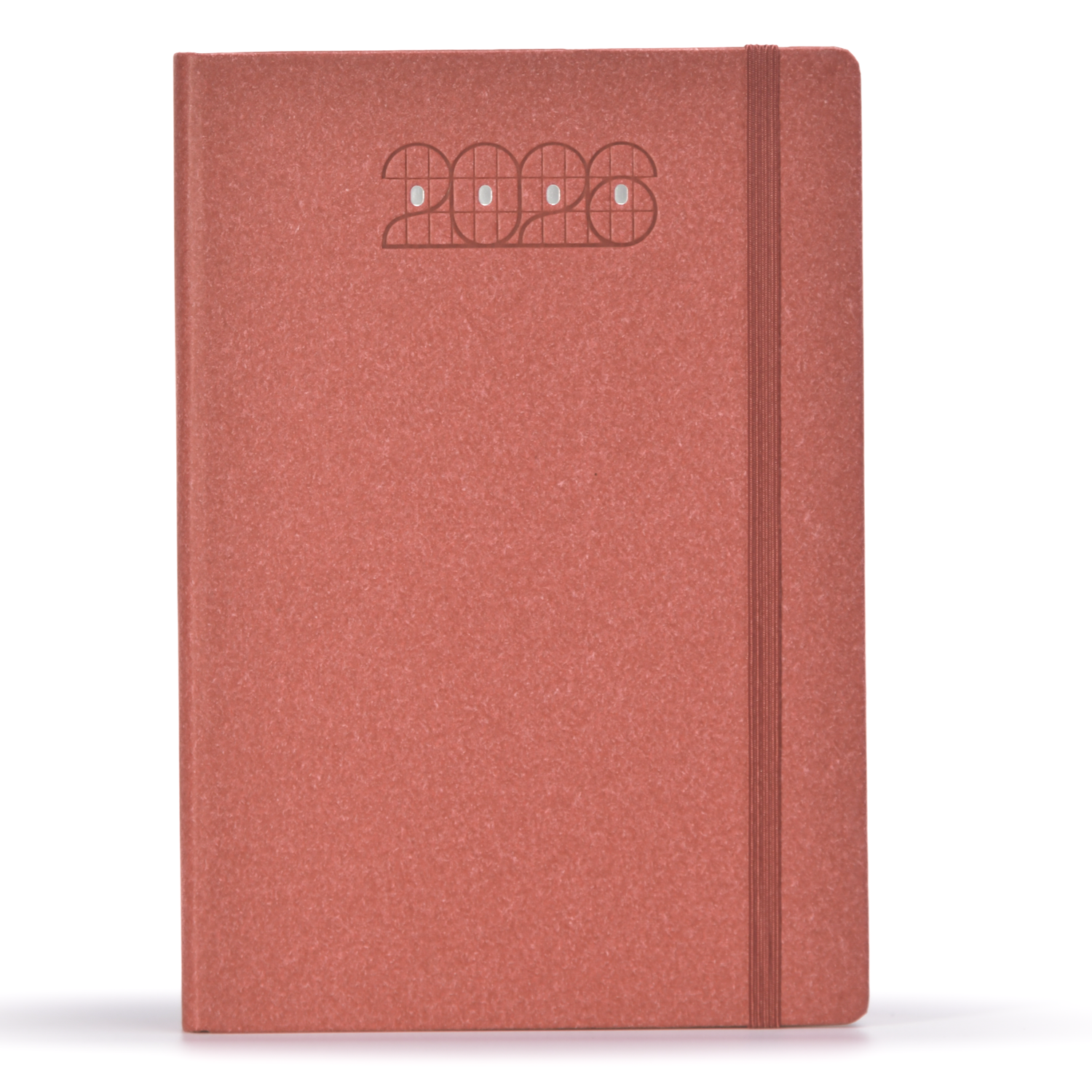 Red notebook with '2026' printed on the cover against a white background