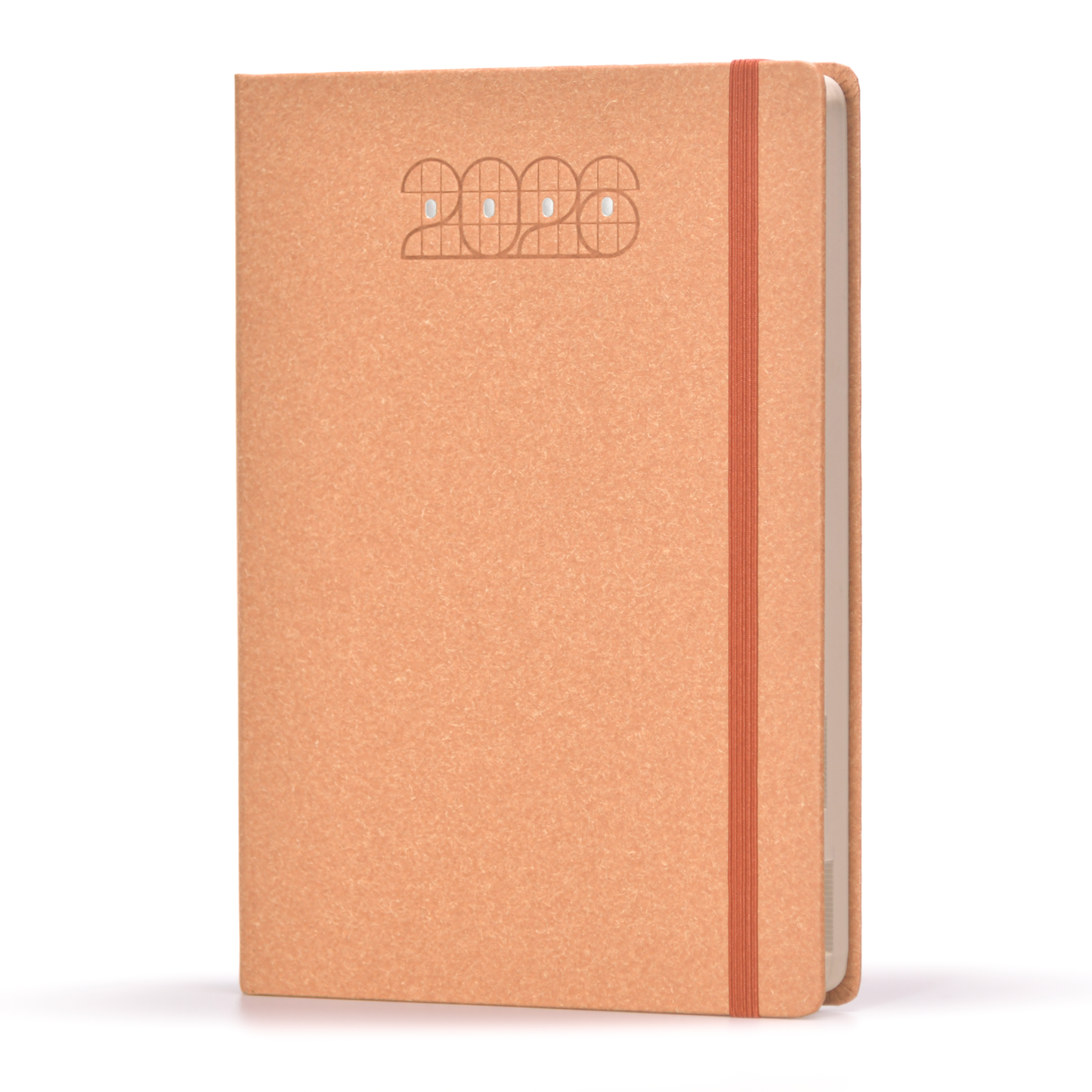 Orange diary with '2026' printed on the cover against a white background