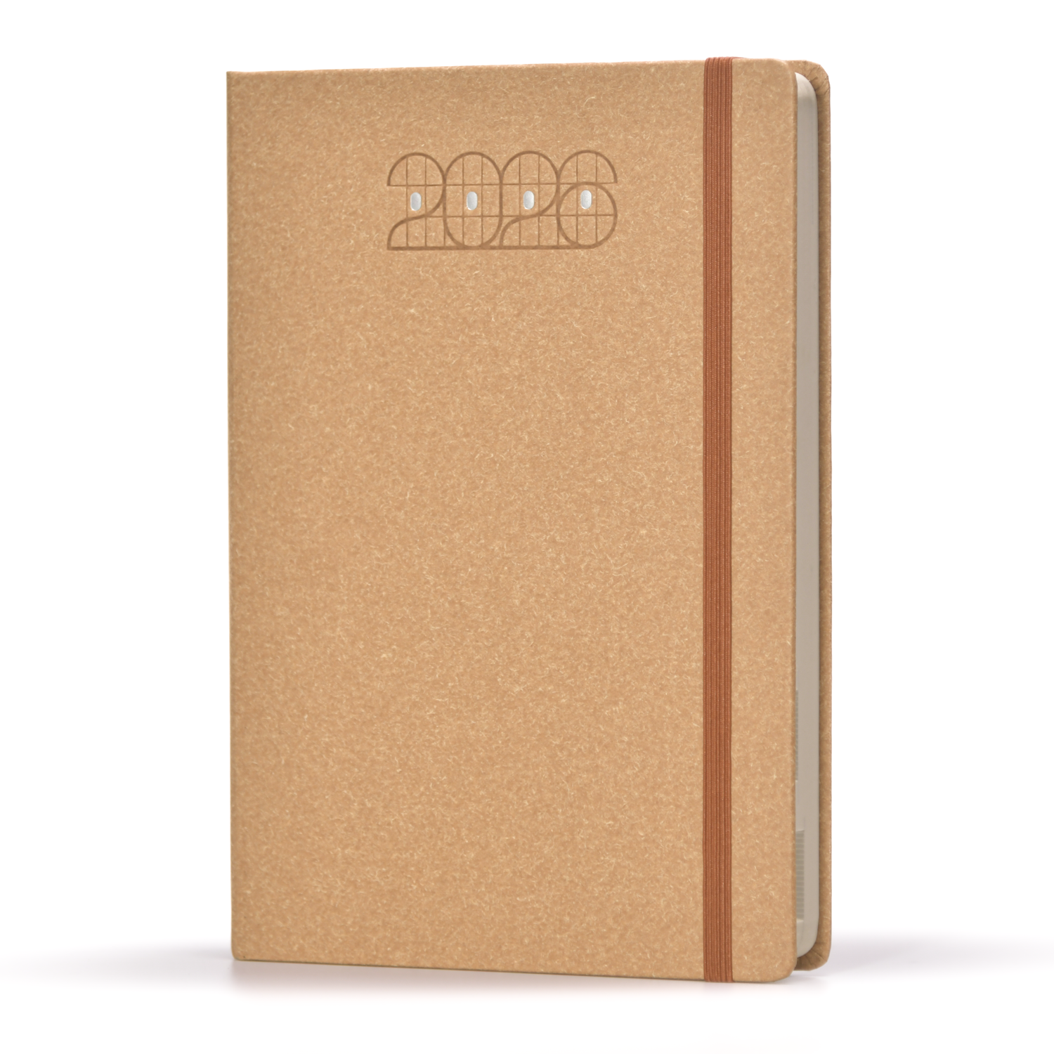 Orange diary with '2026' printed on the cover against a white background