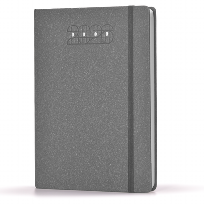 Gray notebook with '2026' embossed on the cover against a white background.
