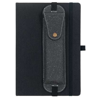 Notebook with Elastic Band and Leather Pen Pouch - A5 Size